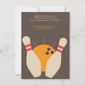 Auffallende Bowling-Party Einladung (Rückseite)