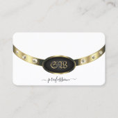 Auffallende Gold Black and White Monogram Diamonds Visitenkarte (Vorderseite)