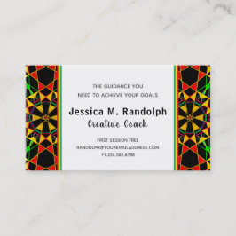 Auffallende jamaikanische Farbstammes- Art-Muster Visitenkarte