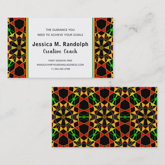 Auffallende jamaikanische Farbstammes- Art-Muster Visitenkarte (Vorne/Hinten)