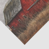 Auffallende Malerei eines roten Stalls mit amerika Seidenpapier (Ausschnitt)