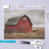 Auffallende Malerei eines roten Stalls mit amerika Seidenpapier (Handwerk)