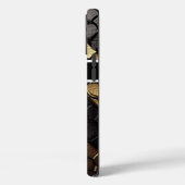 Auffallende Muster einer schwarzen und goldenen Sc Case-Mate iPhone Hülle (Rückseite / Links)