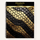 Auffallende Muster einer schwarzen und goldenen Sc Notizblock (Vorderseite)