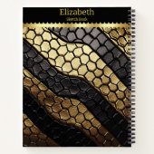 Auffallende Muster einer schwarzen und goldenen Sc Notizblock (Rückseite)