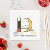 Auffallende Neoplastik Style Monogramm. Buchstabe Serviette (Beispiel)