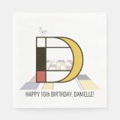 Auffallende Neoplastik Style Monogramm. Buchstabe  Serviette (Vorderseite)