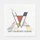 Auffallende Neoplastik Style Monogramm. Buchstabe  Serviette (Vorderseite)