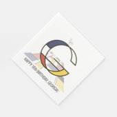 Auffallende Neoplastik Style Monogramm. Buchstabe  Serviette (Ecke)