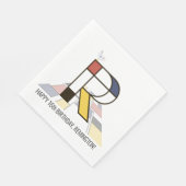 Auffallende Neoplastik Style Monogramm. Buchstabe  Serviette (Ecke)