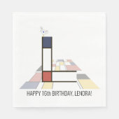 Auffallende Neoplastik Style Monogramm. Buchstabe  Serviette (Vorderseite)