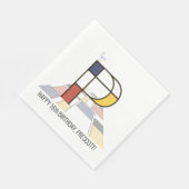 Auffallende Neoplastik Style Monogramm. Buchstabe  Serviette (Ecke)