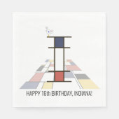 Auffallende Neoplastik Style Monogramm. Buchstabe  Serviette (Vorderseite)