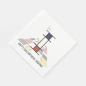 Auffallende Neoplastik Style Monogramm. Buchstabe  Serviette (Ecke)