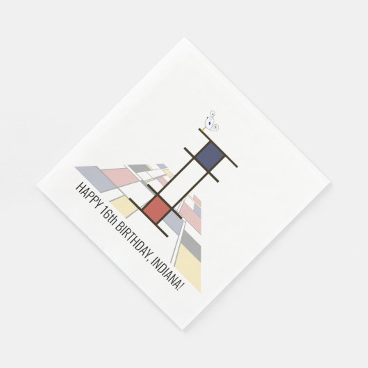 Auffallende Neoplastik Style Monogramm. Buchstabe  Serviette (Ecke)