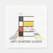 Auffallende Neoplastik Style Monogramm. Buchstabe  Serviette (Vorderseite)