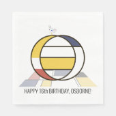 Auffallende Neoplastik Style Monogramm. Buchstabe Serviette (Vorderseite)