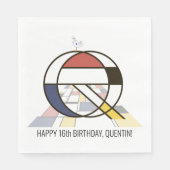 Auffallende Neoplastik Style Monogramm. Buchstabe Serviette (Vorderseite)