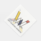 Auffallende Neoplastik Style Monogramm. Buchstabe  Serviette (Ecke)