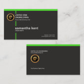 Auffallende schlichte einfache grüne Linie Retro Visitenkarte (Vorne/Hinten)