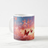 Auffallende Schmetterlingsdesign-Keramik-Tasse Kaffeetasse (Vorderseite Links)