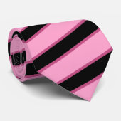 Auffallende schwarze und rosa diagonale Streifen Krawatte (Gerollt)