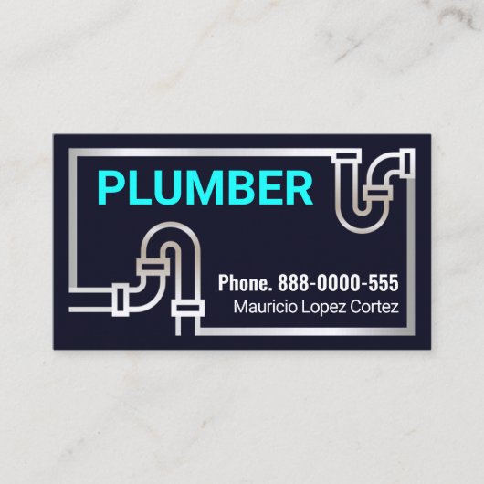 Auffallende Silber-Pipe-Grenze Visitenkarte (Vorderseite)