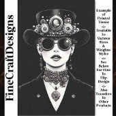 Auffallende Steampunk-Frau monochrome AC5-Decoupag Seidenpapier