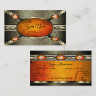 Auffallende, verzierte Platin-Silber-Orange-Marmor Visitenkarte