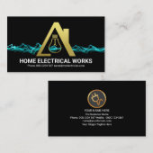 Auffallender Blue Lightning Gold Bulb Zuhause Elec Visitenkarte (Vorne/Hinten)