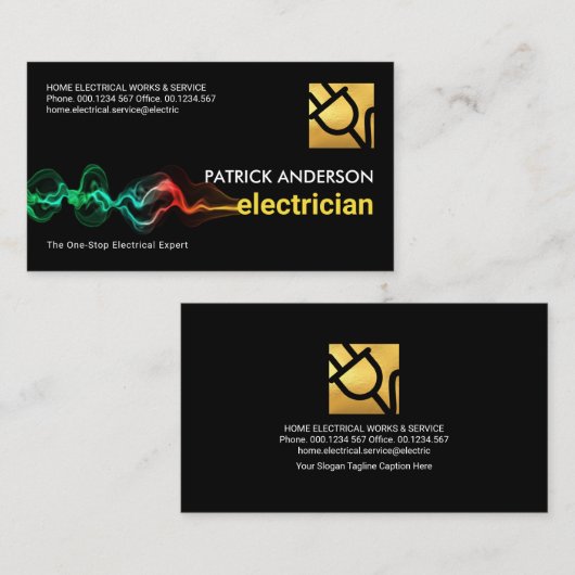 auffallender elektrischer Blitzgerät-Power Visitenkarte (Vorne/Hinten)