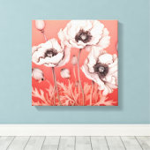 Auffallender Kontrast: Weiße Pflaumen auf Rot Leinwanddruck (Insitu (Holzboden))