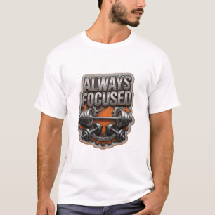 Auffallender silberner ALWAYS FOCUSED Wearable Art T-Shirt