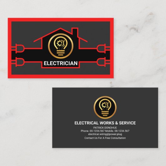 Auffallender Stromkreis des roten elektrischen Zuh Visitenkarte (Vorne/Hinten)