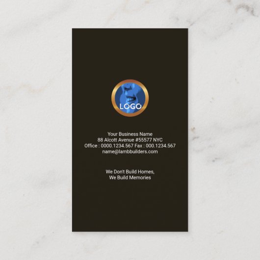 Auffallender Visitenkarte (Rückseite)