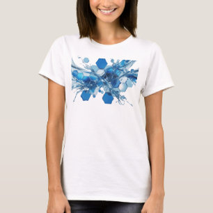 Auffallendes blaues WATER FLOW-Shirt-Design T-Shirt