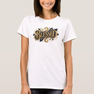 Auffallendes BLESSED 2D-Art-Design T-Shirt