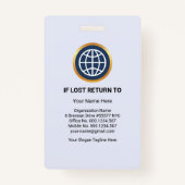 Auffallendes Blue Stripes Foto-Abzeichen Ausweis (Rückseite)