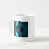 Auffallendes Design für Cyan und Black Vector Kaffeetasse (Vorderseite Links)