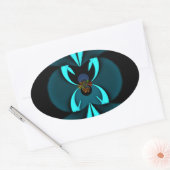 Auffallendes Design für Cyan und Black Vector Ovaler Aufkleber (Umschlag)
