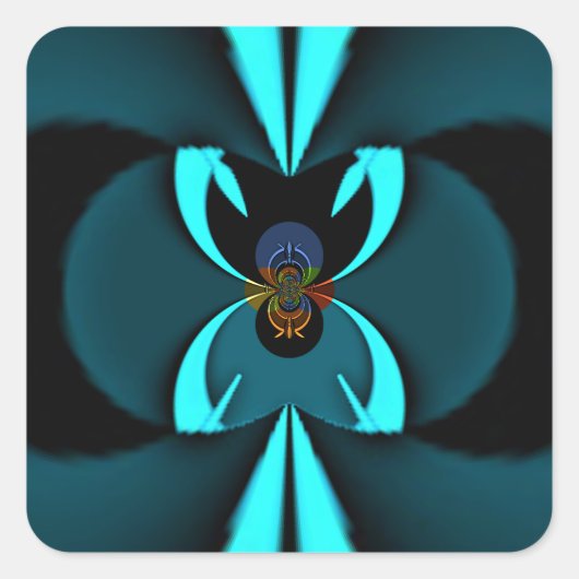 Auffallendes Design für Cyan und Black Vector Quadratischer Aufkleber (Vorderseite)