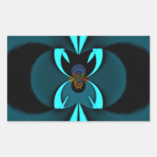 Auffallendes Design für Cyan und Black Vector Rechteckiger Aufkleber (Vorderseite)