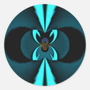 Auffallendes Design für Cyan und Black Vector Runder Aufkleber