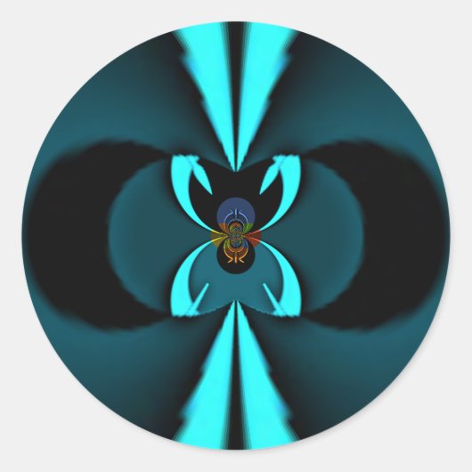 Auffallendes Design für Cyan und Black Vector Runder Aufkleber (Vorderseite)