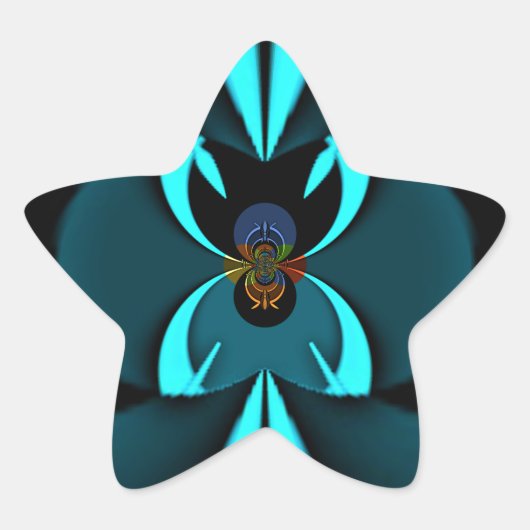 Auffallendes Design für Cyan und Black Vector Stern-Aufkleber (Vorderseite)