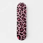 Auffallendes Druckmuster in Rosa und Schwarz-Leopa Skateboard (Vorne)