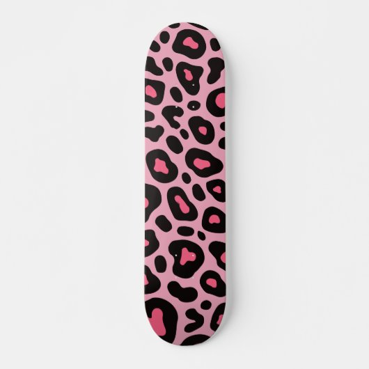 Auffallendes Druckmuster in Rosa und Schwarz-Leopa Skateboard (Vorne)