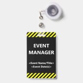 Auffallendes "EVENT MANAGER"-Abzeichen Ausweis (Vorderseite mit Ausziehbar)