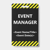 Auffallendes "EVENT MANAGER"-Abzeichen Ausweis (Rückseite)
