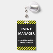 Auffallendes "EVENT MANAGER"-Abzeichen Ausweis (Rückseite mit Ausziehbar)